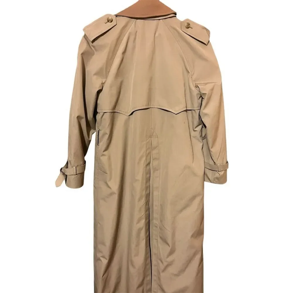 VTG Brooks Brothers women’s Beige Trench Coat Size M Double-Breasted Formal
